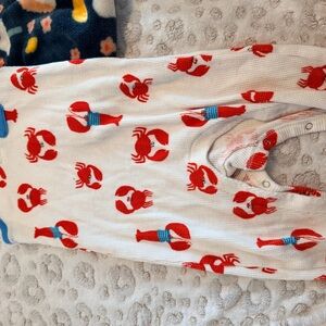 Old Navy Red and Blue Lobster Print Kids One Piece